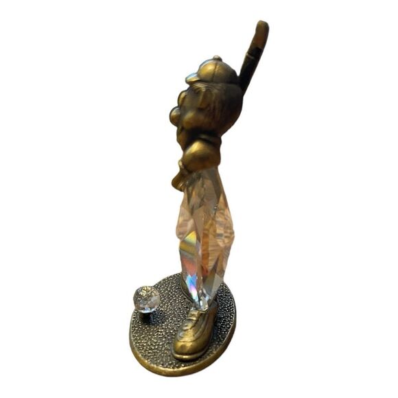 Vintage Manon Crystal Swarovski Clown Golfer Miniature Figurine Gold - Picture 7 of 9